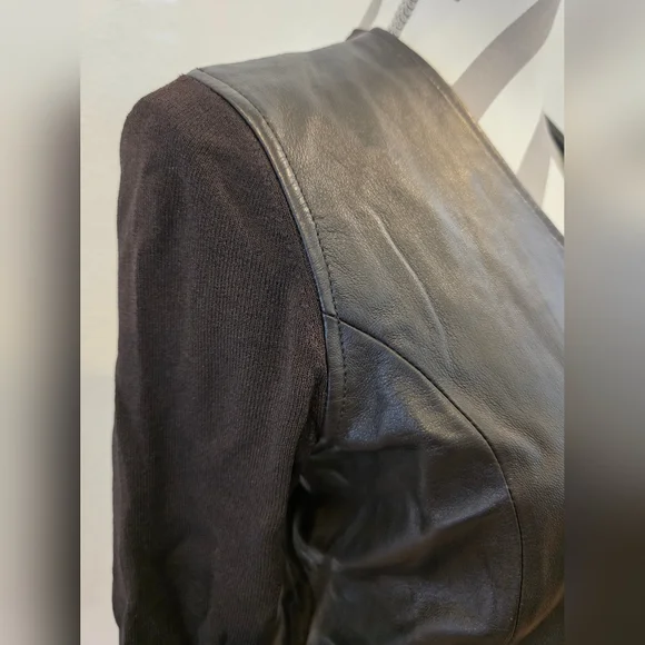 Anne Klein Women's Genuine Leather Jacket Sweater - Item 057 - Picture 12 of 14